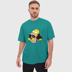 Мужская футболка oversize 3D Alien-Homer - фото 2