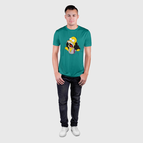 Мужская футболка 3D Slim с принтом Alien-Homer, вид сбоку #3