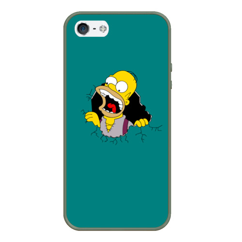 Чехол для iPhone 5/5S матовый Alien-Homer, цвет темно-зеленый