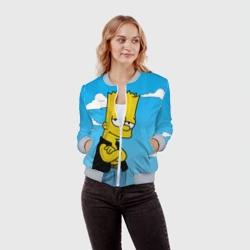 Женский бомбер 3D Барт Симпсон - фото 2