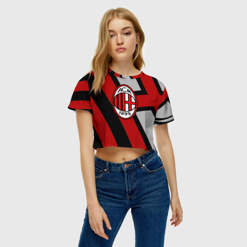 Женская футболка Crop-top 3D Milan4, цвет 3D печать - фото 3