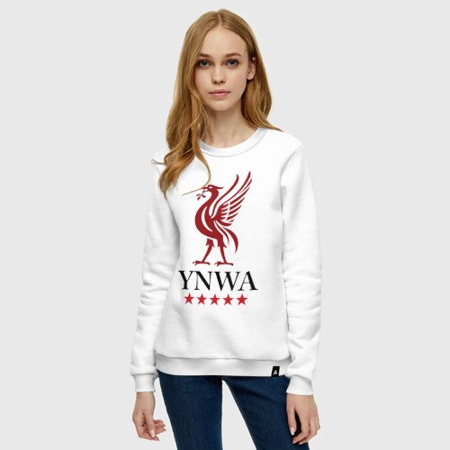 Женский свитшот хлопок YNWA, цвет белый - фото 3