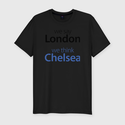 Мужская футболка хлопок Slim We say London we thihk Chelsea, цвет черный