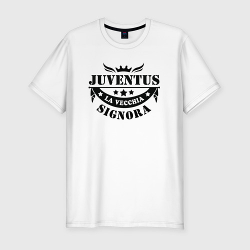 Мужская футболка хлопок Slim juventus, цвет белый