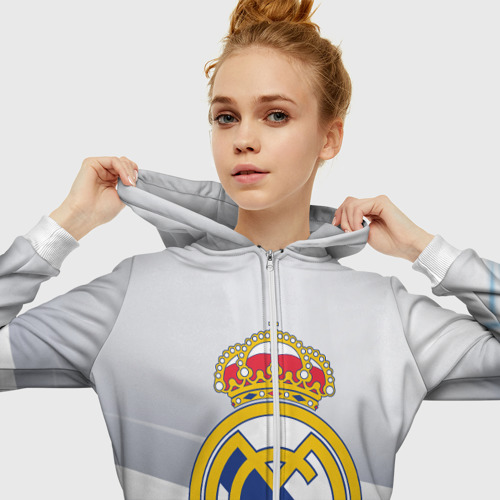 Женская толстовка 3D на молнии Реал Мадрид - фото 5