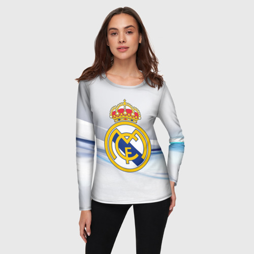 Женский лонгслив 3D Реал Мадрид, цвет 3D печать - фото 3