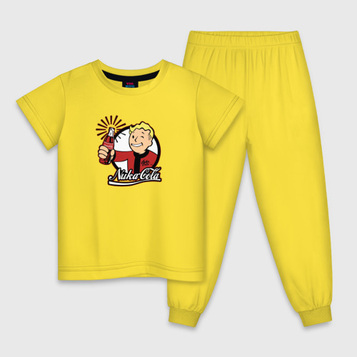 Детская пижама хлопок с принтом NukaCola, вид спереди #2