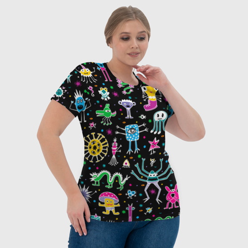 Женская футболка 3D Космо вечеринка, цвет 3D печать - фото 6