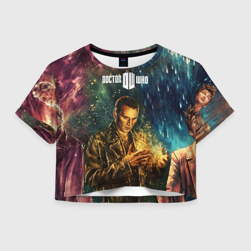 Женская футболка Crop-top 3D Dr who art, цвет 3D печать