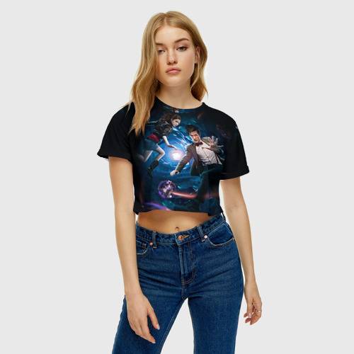 Женская футболка Crop-top 3D Доктор Кто art, цвет 3D печать - фото 3