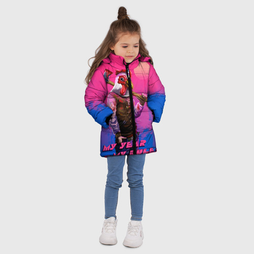Зимняя куртка для девочек 3D с принтом My Year, my rules!, вид сбоку #3