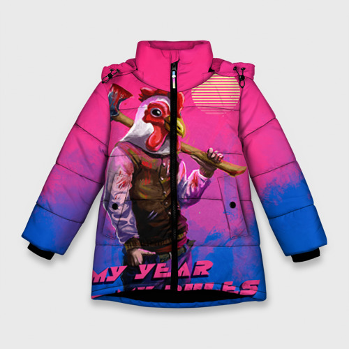Зимняя куртка для девочек 3D с принтом My Year, my rules!, вид спереди #2