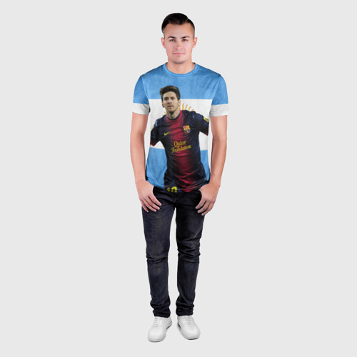 Мужская футболка 3D Slim Messi from Argentina, цвет 3D печать - фото 4