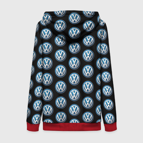 Женская толстовка 3D на молнии Volkswagen, цвет красный - фото 2
