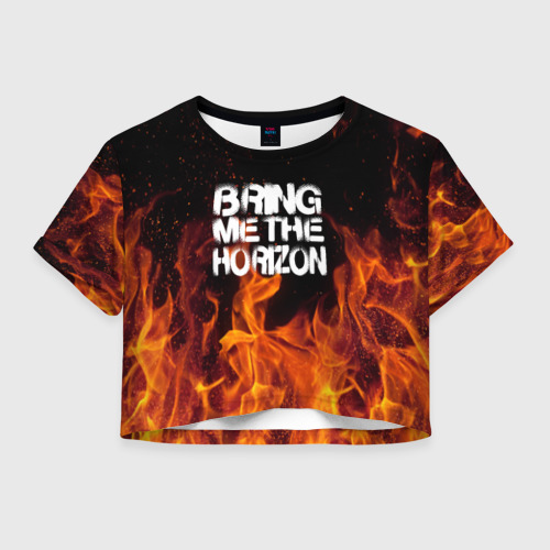 Женская футболка Crop-top 3D Bring Me The Horizon, цвет 3D печать