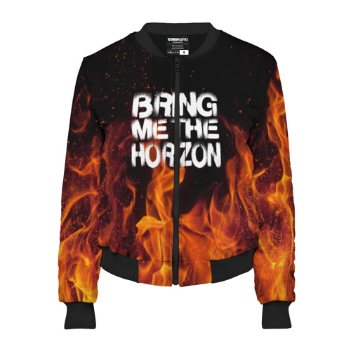 Женский бомбер 3D Bring Me The Horizon, цвет черный