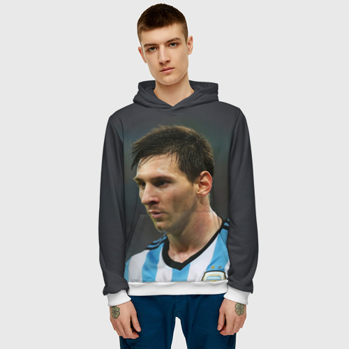 Мужская толстовка 3D Leo Messi, цвет белый - фото 3
