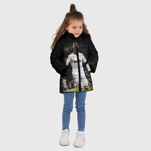 Зимняя куртка для девочек 3D Роналдо, цвет черный - фото 5