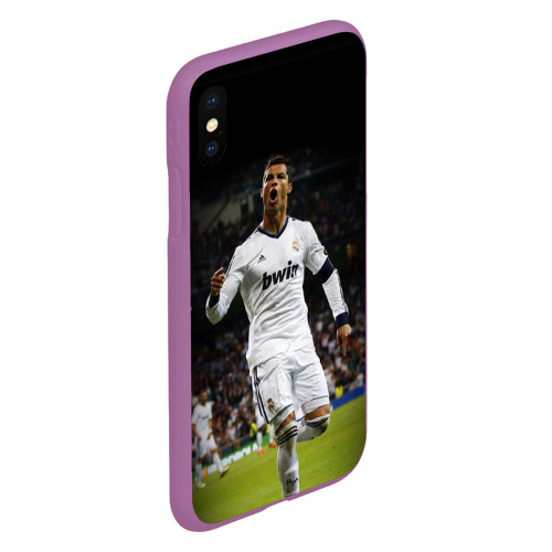 Чехол для iPhone XS Max матовый Роналдо, цвет фиолетовый - фото 3
