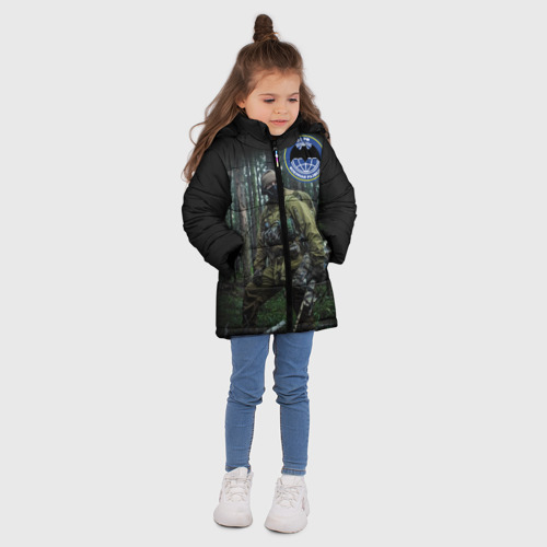 Зимняя куртка для девочек 3D с принтом Военная разведка, вид сбоку #3