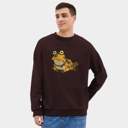 Мужской свитшот oversize без начеса хлопок Гипножаба - фото 2