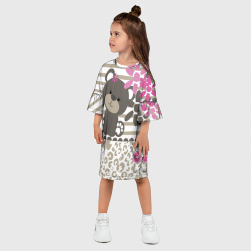Детское платье 3D Мишка1, цвет 3D печать - фото 3