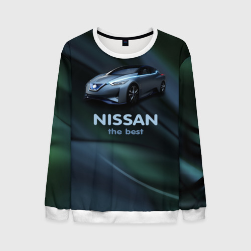 Мужской свитшот 3D Nissan the best, цвет белый