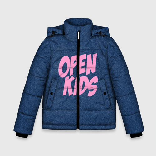 Зимняя куртка для мальчиков 3D с принтом Open kids, вид спереди #2