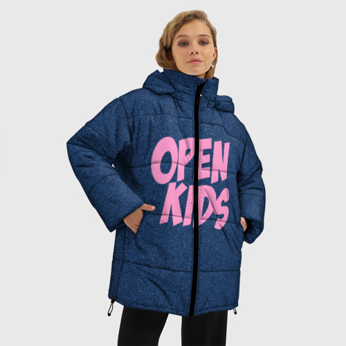 Женская зимняя куртка Oversize Open kids, цвет черный - фото 3