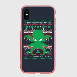 Чехол для iPhone XS Max матовый Новогодний свитер Ктулху