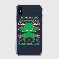 Чехол для iPhone XS Max матовый Новогодний свитер Ктулху