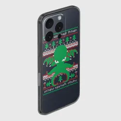 Чехол для iPhone 16 Pro Max силиконовый с защитой камеры Новогодний свитер Ктулху - фото 2