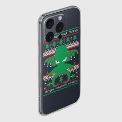 Чехол для iPhone 16 Pro Max силиконовый с защитой камеры Новогодний свитер Ктулху - фото 2
