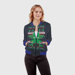 Женский бомбер 3D Новогодний свитер Ктулху - фото 2