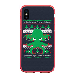 Чехол для iPhone XS Max матовый Новогодний свитер Ктулху