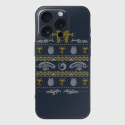 Чехол для iPhone 16 Pro силиконовый с защитой камеры Новогодний свитер Чужой