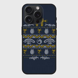 Чехол силиконовый для Apple iPhone 15 Pro Мax матовый Новогодний свитер Чужой