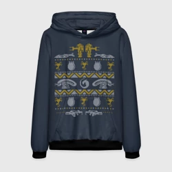 Мужская толстовка 3D Новогодний свитер Чужой