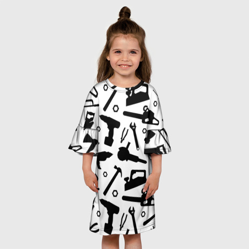 Детское платье 3D Строитель 7, цвет 3D печать - фото 4