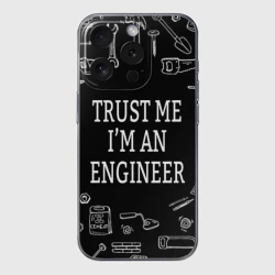 Чехол для iPhone 15 Pro Max силиконовый с защитой камеры Строитель 13