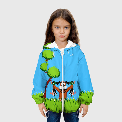 Детская куртка 3D Утиная охота, цвет белый - фото 4
