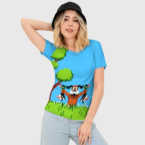 Женская футболка 3D Slim Утиная охота, цвет 3D печать - фото 3
