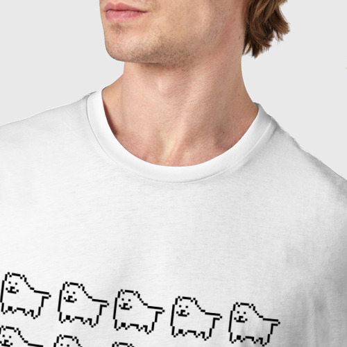 Мужская футболка хлопок с принтом Undertale doge, фото #4