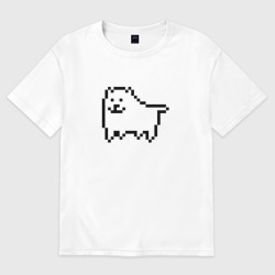 Женская футболка хлопок Oversize Undertale game Doge pixels