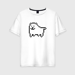 Женская футболка хлопок Oversize Undertale game Doge pixels