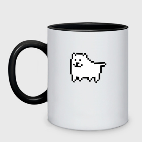 Кружка двухцветная Undertale game Doge, цвет белый + черный