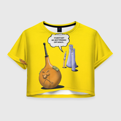 Женская футболка Crop-top 3D Во внутренних органах, цвет 3D печать