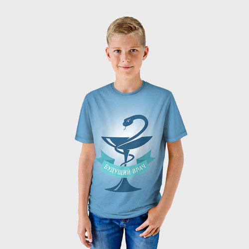 Детская футболка 3D Будущий врач, цвет 3D печать - фото 3