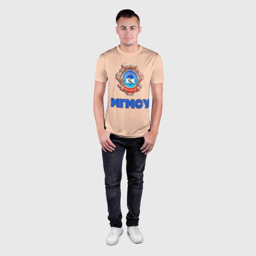 Мужская футболка 3D Slim МГМСУ, цвет 3D печать - фото 4