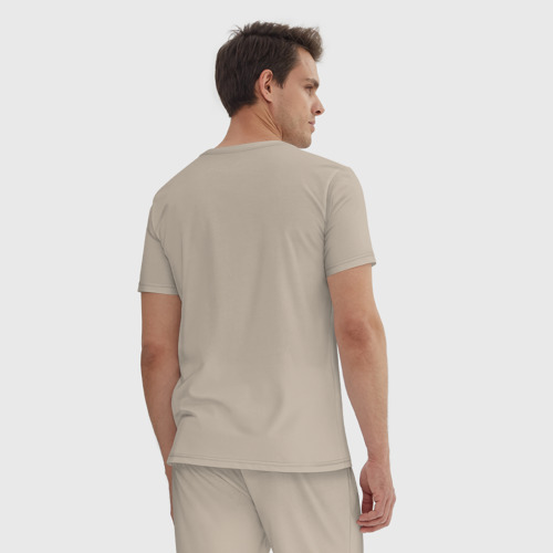 Мужская пижама хлопок 404 Error, цвет миндальный - фото 4